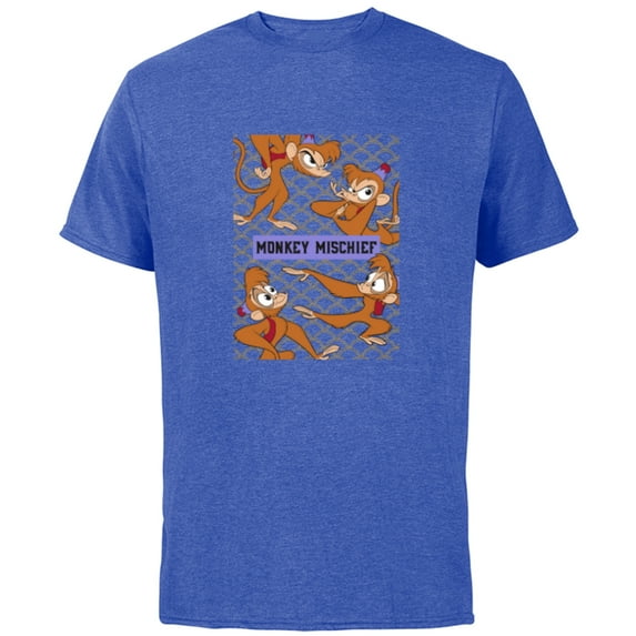 Disney Aladdin Abu Monkey Mischief - Short Sleeve Cotton T-Shirt for Adults - Customized-Royal Heather