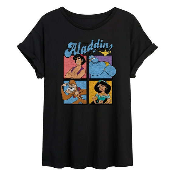 Disney Aladdin - Aladdin, Genie, Abu, & Jasmine - Juniors Ideal Flowy Muscle T-Shirt