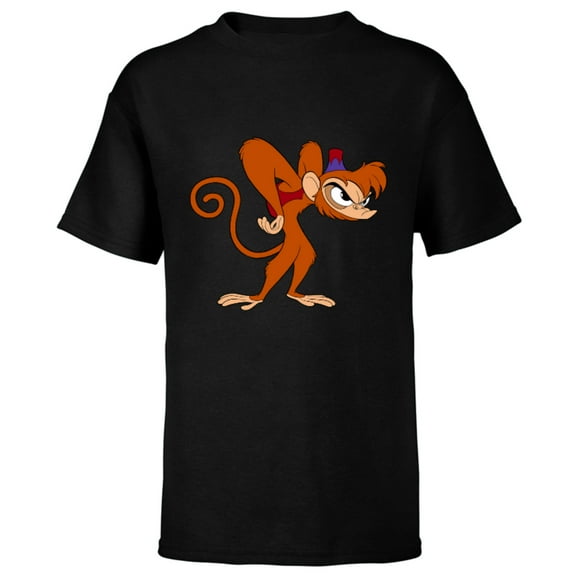 Disney Aladdin Angry Abu 90s T-Shirt - Short Sleeve T-Shirt for Kids - Customized-Black