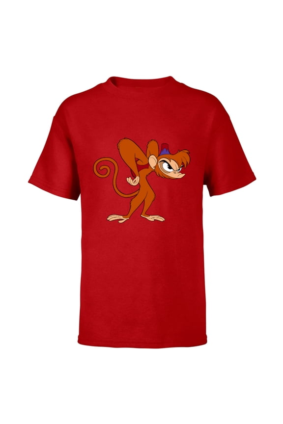 Aladdin Angry Abu 90s T-Shirt - Short Sleeve T-Shirt for Kids - Customized-Red