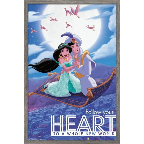 Disney Aladdin - Carpet Ride Wall Poster, 22.375" x 34", Framed