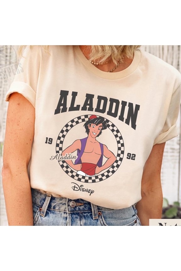 Disney Aladdin Checkered Circle Shirt Aladdin Est 1992 T-shirt Tee Birthday Gift Tee Disne