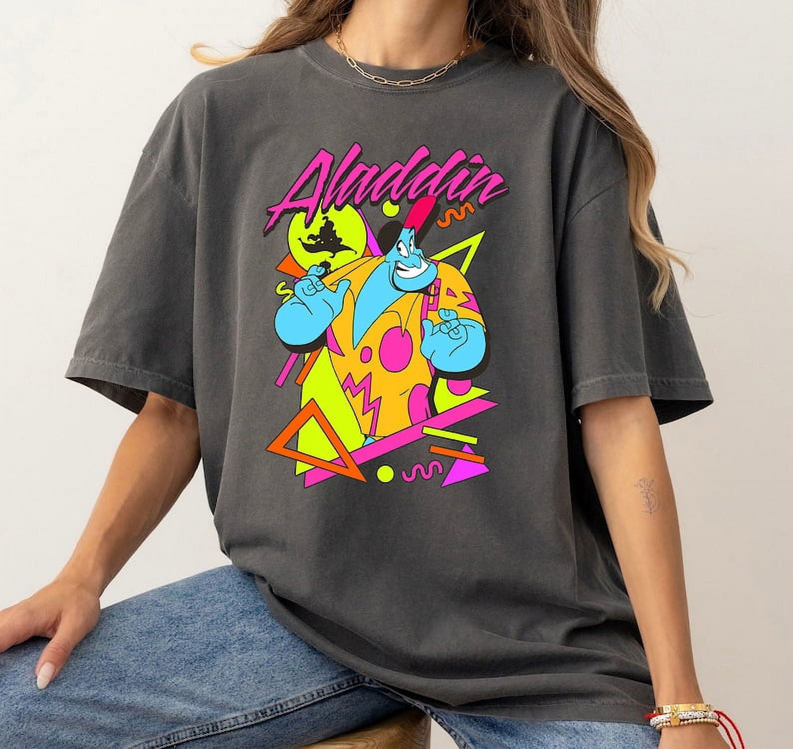 Disney Aladdin Genie 90's Style Portrait Shirt, Disney Aladdin Genie ...