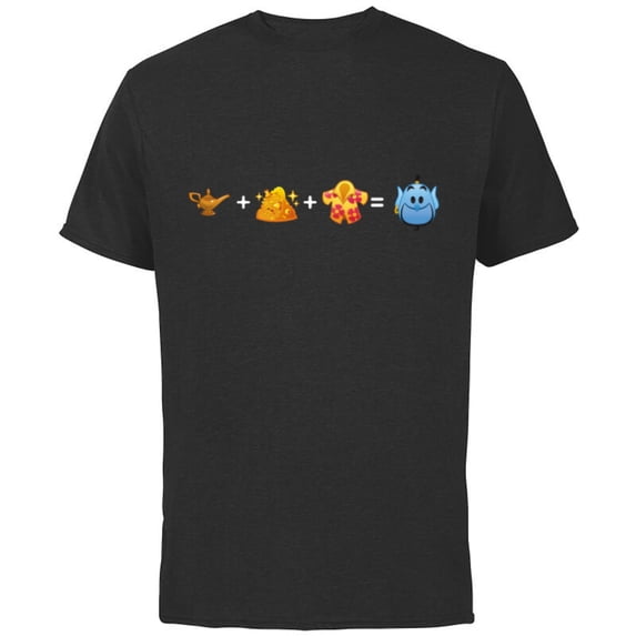 Disney Aladdin Genie Emoji Code Formula - Short Sleeve Cotton T-Shirt for Adults - Customized-Black