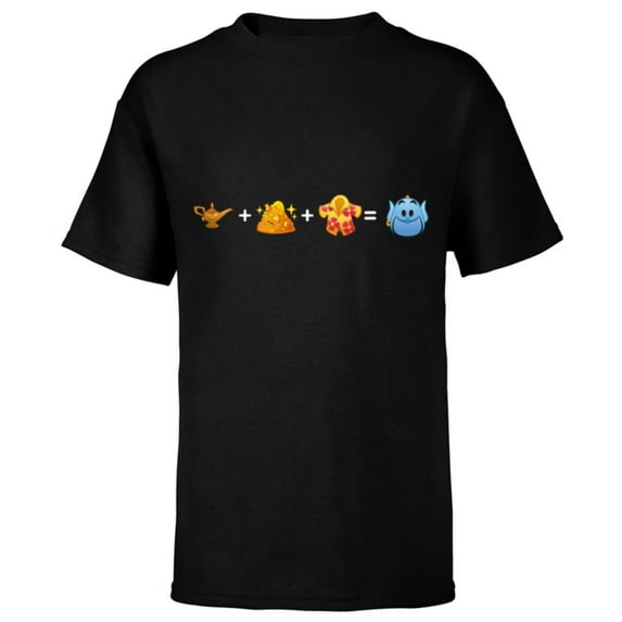 Disney Aladdin Genie Emoji Code Formula - Short Sleeve T-Shirt for Kids - Customized-Black