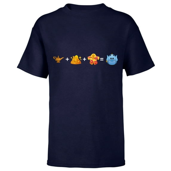 Disney Aladdin Genie Emoji Code Formula - Short Sleeve T-Shirt for Kids - Customized-Navy