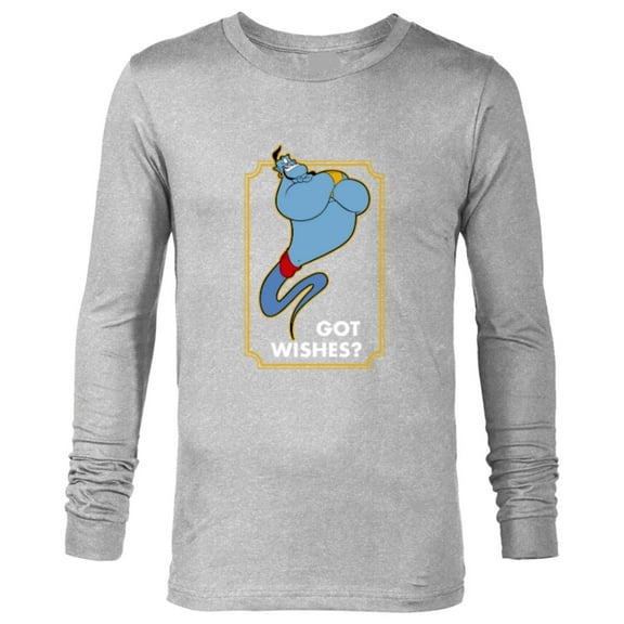 Disney Aladdin Genie Got Wishes Men's - Long Sleeve T-Shirt for Men - Customized-Athletic Heather