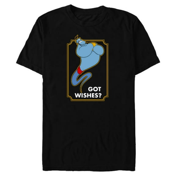 Disney Aladdin Genie Got Wishes Men's - Short Sleeve Blended T-Shirt for Adults - Customized-Black