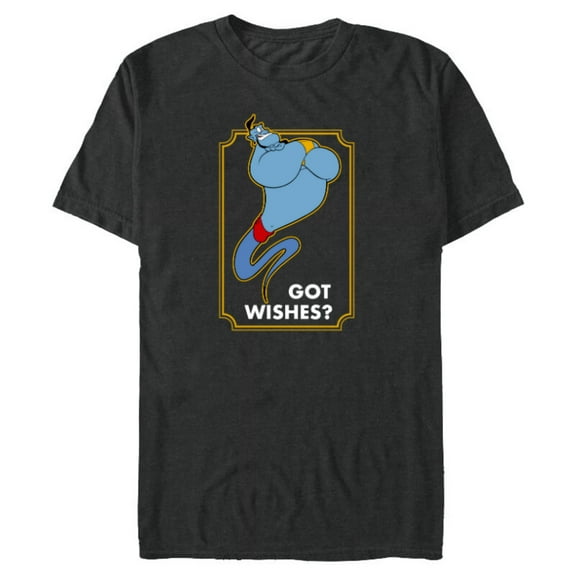 Disney Aladdin Genie Got Wishes Men's - Short Sleeve Blended T-Shirt for Adults - Customized-Dark Heather