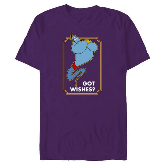 Disney Aladdin Genie Got Wishes Men's - Short Sleeve Blended T-Shirt for Adults - Customized-Purple