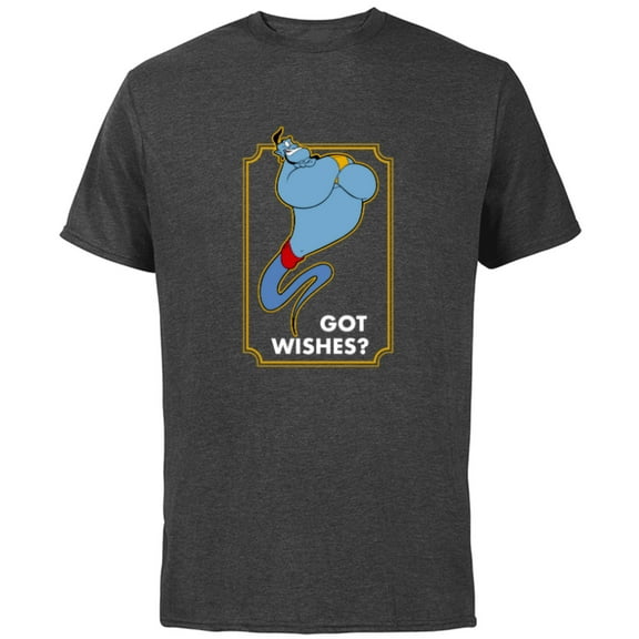 Disney Aladdin Genie Got Wishes Men's - Short Sleeve Cotton T-Shirt for Adults - Customized-Charcoal