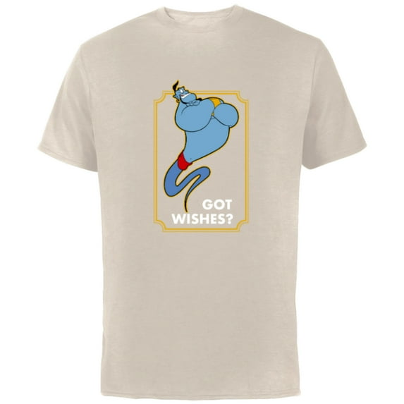 Disney Aladdin Genie Got Wishes Men's - Short Sleeve Cotton T-Shirt for Adults - Customized-Natural
