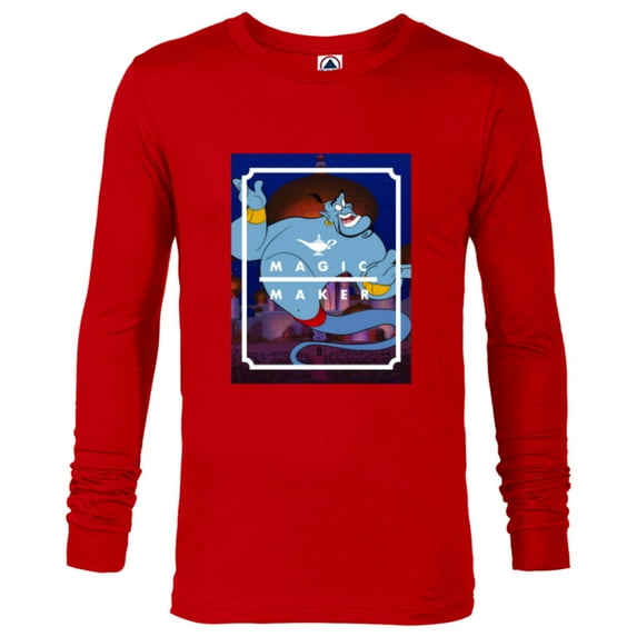 Disney Aladdin Genie Magic Maker - Long Sleeve T-Shirt for Men - Customized-New Red