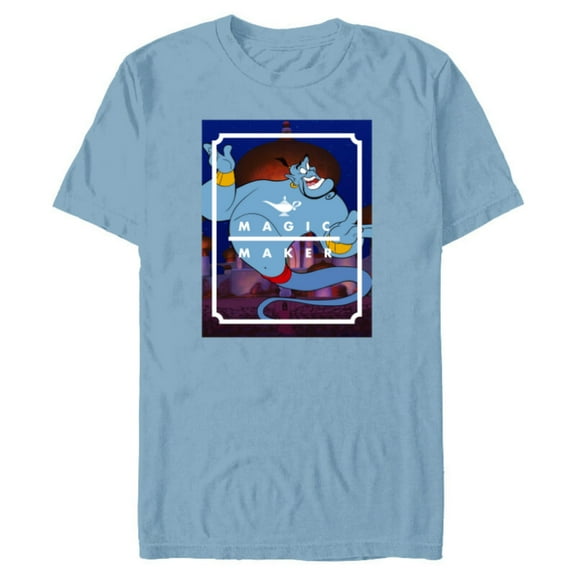 Disney Aladdin Genie Magic Maker - Short Sleeve Blended T-Shirt for Adults - Customized-Ocean Blue