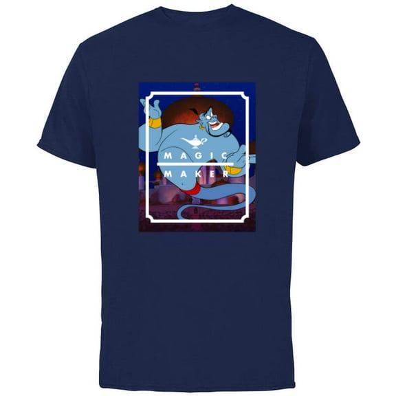 Disney Aladdin Genie Magic Maker - Short Sleeve Cotton T-Shirt for Adults - Customized-Navy