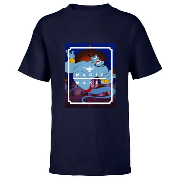 Disney Aladdin Genie Magic Maker - Short Sleeve T-Shirt for Kids - Customized-Navy