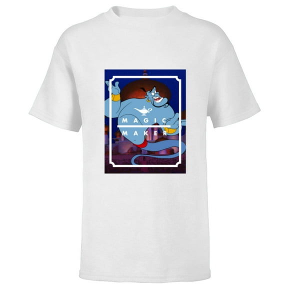 Disney Aladdin Genie Magic Maker - Short Sleeve T-Shirt for Kids - Customized-White
