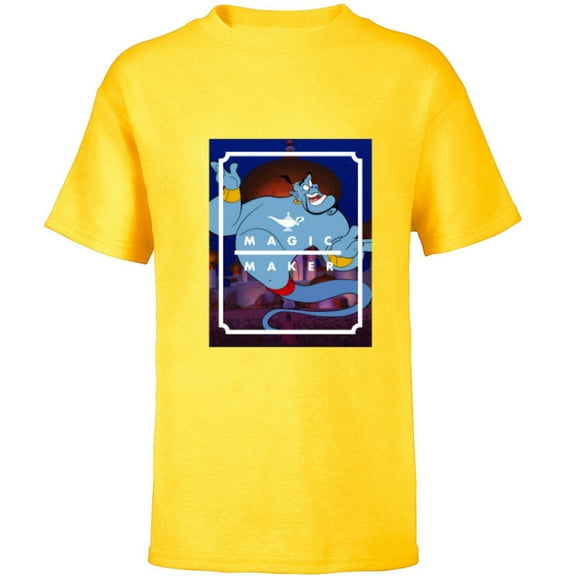 Disney Aladdin Genie Magic Maker - Short Sleeve T-Shirt for Kids - Customized-Yellow