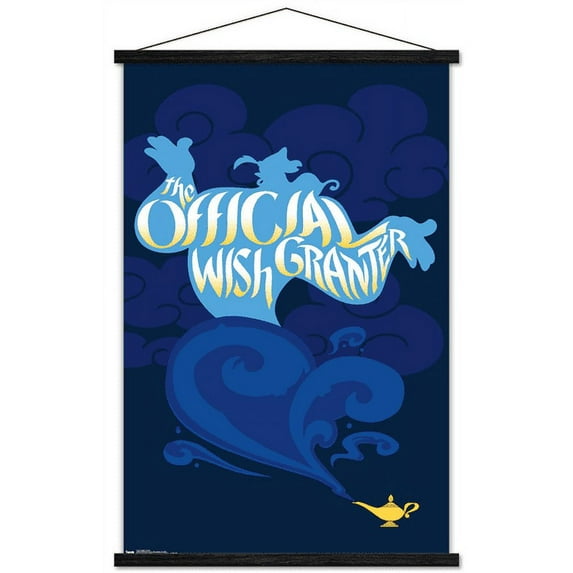 Disney Aladdin - Genie Wall Poster with Wooden Magnetic Frame, 22.375" x 34"
