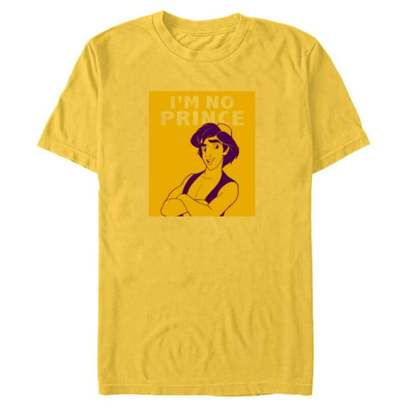 Disney Aladdin I'm No Prince - Short Sleeve Blended T-Shirt for Adults - Customized-Yellow