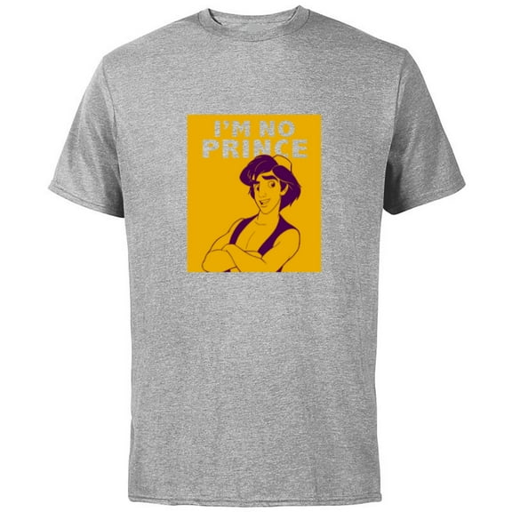 Disney Aladdin I'm No Prince - Short Sleeve Cotton T-Shirt for Adults - Customized-Athletic Heather