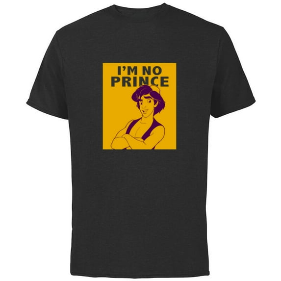 Disney Aladdin I'm No Prince - Short Sleeve Cotton T-Shirt for Adults - Customized-Black