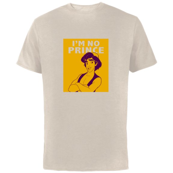 Disney Aladdin I'm No Prince - Short Sleeve Cotton T-Shirt for Adults - Customized-Natural