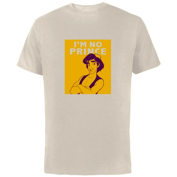 Disney Aladdin I'm No Prince - Short Sleeve Cotton T-Shirt for Adults - Customized-Natural