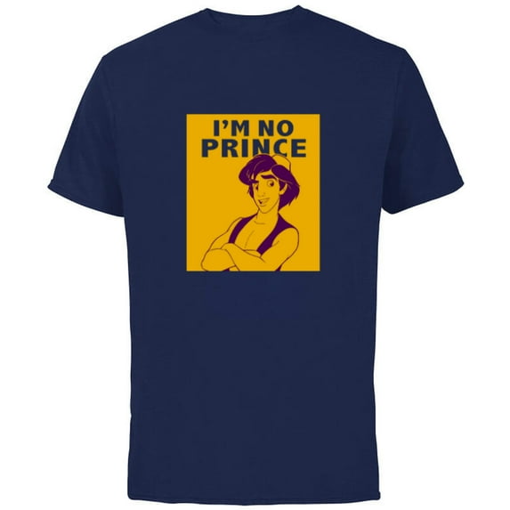 Disney Aladdin I'm No Prince - Short Sleeve Cotton T-Shirt for Adults - Customized-Navy