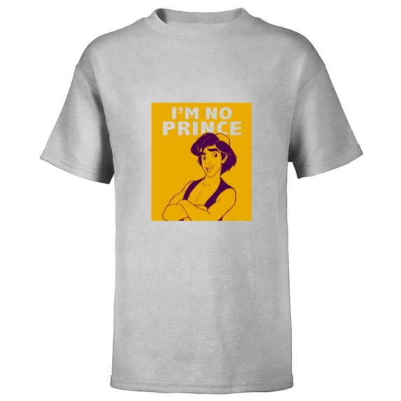 Disney Aladdin I'm No Prince - Short Sleeve T-Shirt for Kids - Customized-Athletic Heather
