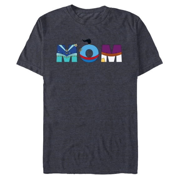 Disney Aladdin Jasmine Genie Mother’s Day Birthday Mom - Short Sleeve Blended T-Shirt for Adults - Customized-Navy Heather
