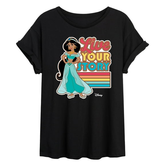 Disney Aladdin - Jasmine Live Your Story - Juniors Ideal Flowy Muscle T-Shirt