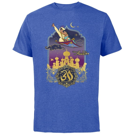 Disney Aladdin Jasmine Magic Carpet Ride 30th Anniversary - Short Sleeve Cotton T-Shirt for Adults - Customized-Royal Heather