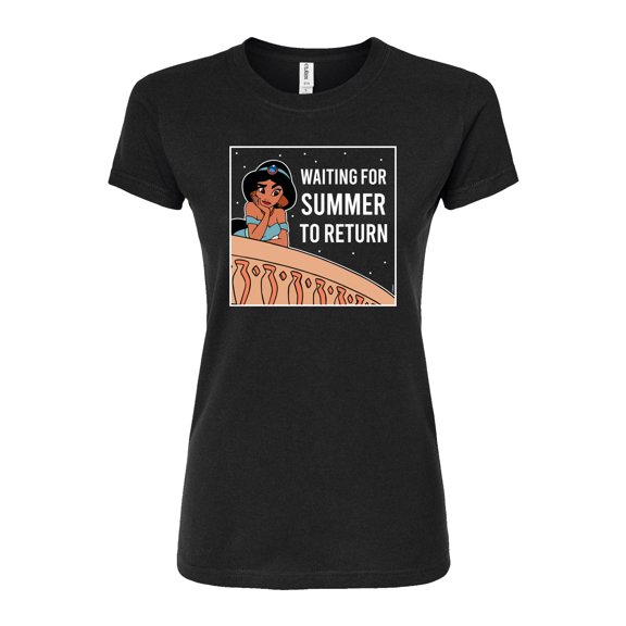 Disney Aladdin - Jasmine Waiting for Summer - Juniors Fitted Graphic T-Shirt