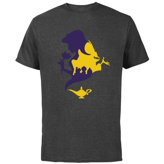 Disney Aladdin Jasmine and Jafar - Short Sleeve Cotton T-Shirt for Adults - Customized-Charcoal