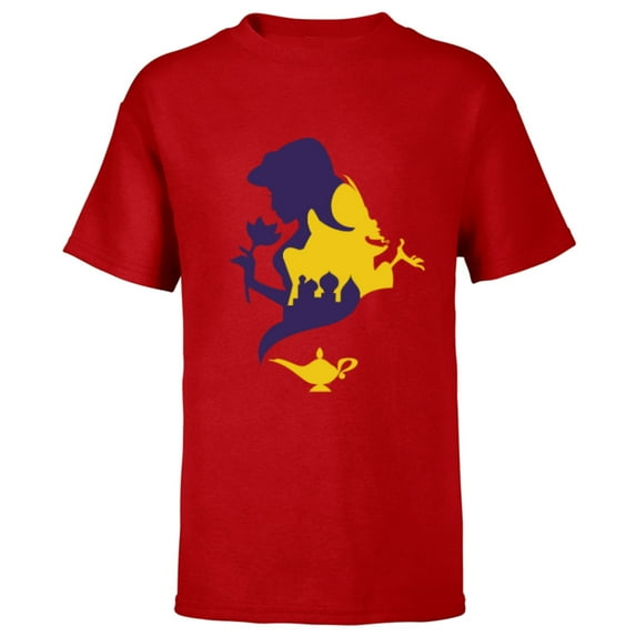 Disney Aladdin Jasmine and Jafar - Short Sleeve T-Shirt for Kids - Customized-Red