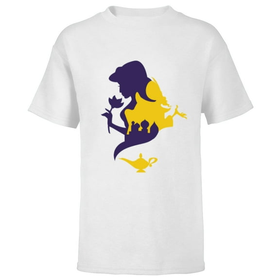 Disney Aladdin Jasmine and Jafar - Short Sleeve T-Shirt for Kids - Customized-White