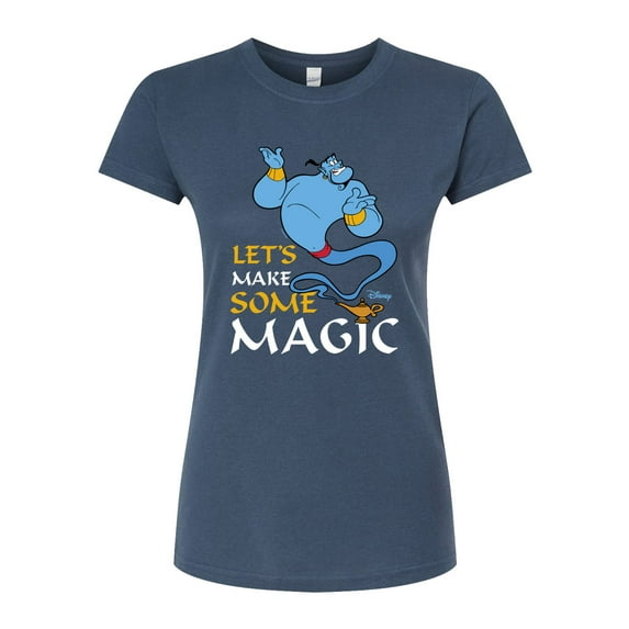 Disney Aladdin - Let's Make Some Magic with Genie - Juniors Fitted Graphic T-Shirt