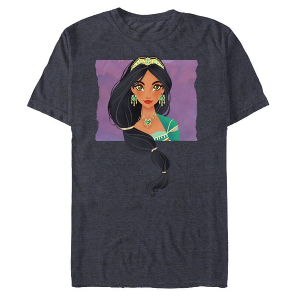 Disney Aladdin Live Action Princess Jasmine Cameo T-Shirt- Short Sleeve Blended T-Shirt for Adults - Customized-Navy Heather