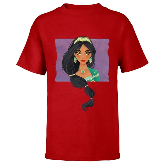 Disney Aladdin Live Action Princess Jasmine Cameo T-Shirt - Short Sleeve T-Shirt for Kids - Customized-Red