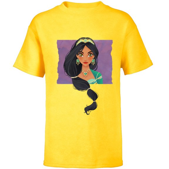 Disney Aladdin Live Action Princess Jasmine Cameo T-Shirt - Short Sleeve T-Shirt for Kids - Customized-Yellow