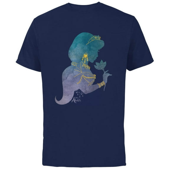 Disney Aladdin Live Action Princess Jasmine Jewelry T-Shirt - Short Sleeve Cotton T-Shirt for Adults - Customized-Athletic Navy