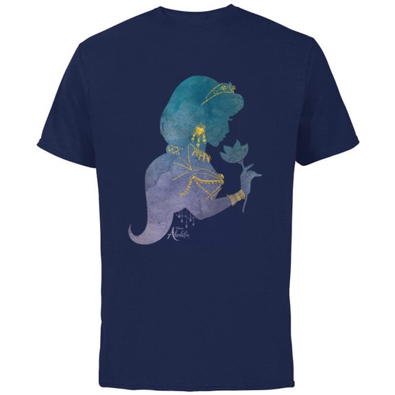 Disney Aladdin Live Action Princess Jasmine Jewelry T-Shirt - Short Sleeve Cotton T-Shirt for Adults - Customized-Athletic Navy
