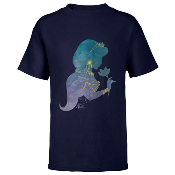 Disney Aladdin Live Action Princess Jasmine Jewelry T-Shirt - Short Sleeve T-Shirt for Kids - Customized-Athletic Navy