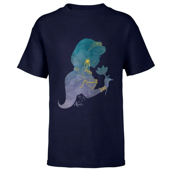 Disney Aladdin Live Action Princess Jasmine Jewelry T-Shirt - Short Sleeve T-Shirt for Kids - Customized-Athletic Navy