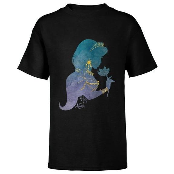 Disney Aladdin Live Action Princess Jasmine Jewelry T-Shirt - Short Sleeve T-Shirt for Kids - Customized-Black