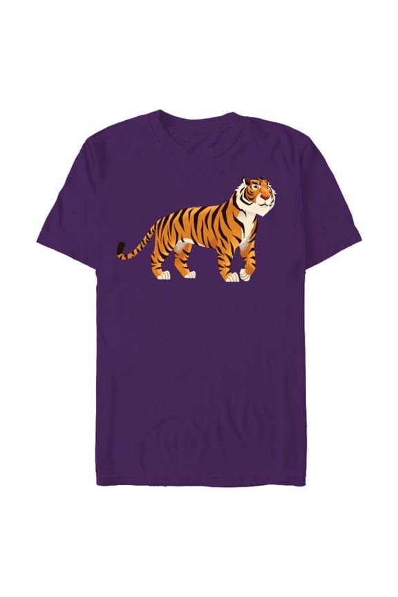 Aladdin Live Action Rajah Tiger T-Shirt- Short Sleeve Blended T-Shirt for Adults - Customized-Purple