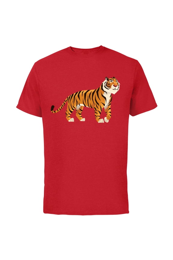 Aladdin Live Action Rajah Tiger T-Shirt - Short Sleeve Cotton T-Shirt for Adults - Customized-Red