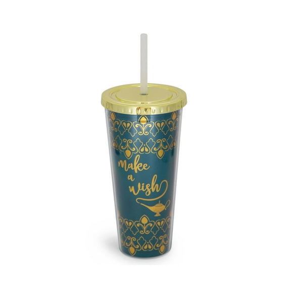 Disney Aladdin "Make A Wish" Reusable Carnival Cup with Lid and Straw | Holds 16 Ounces
