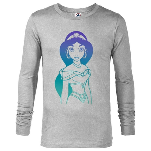 Disney Aladdin Princess Jasmine Gradient Sketch T-Shirt - Long Sleeve T-Shirt for Men - Customized-Athletic Heather
